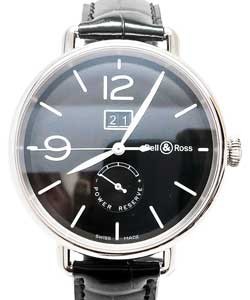 WW1-92 Power Reserve in Steel on Black Crocodile Leather Strap with Black Dial