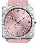 Novarosa Full Diamonds Quartz in Steel with Diamond Bezel on Pink Crocodile Leather Strap with Pink Diamond Dial