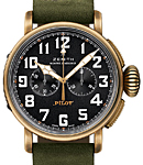 Pilot Montre d'Aeronef Type 20 Extra Special 45mm Automatic in Bronze on Green Oily Nubuck Calfskin Leather Strap with Black Arabic Dial