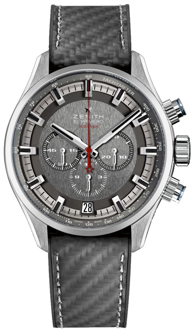 Chronomaster El Primero Sport 45mm Automatic in Steel on Grey Leather Strap with Grey Dial