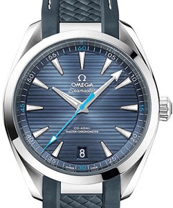 Seamaster Aqua Terra 150M Master Chronometer in Steel on Blue Rubber Strap with Blue Dial 