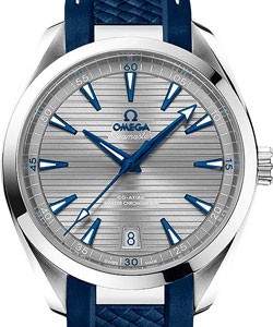 Seamaster Aqua Terra 150M Master Chronometer 41mm in Steel on Blue Rubber Strap with Grey Dial