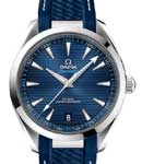 Seamaster Aqua Terra 150M Master Chronometer 41mm in Steel on Blue Rubber Strap with Blue Stick Dial