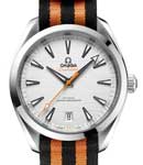 Seamaster Aqua Terra 150M Master Chronometer 41mm Automatic in Steel on Orange and Black Nato Strap with Silver Stick Dial