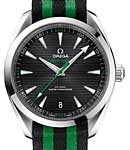 Seamaster AquaTerra Golf Edition in Steel on Green and Black Nato Strap with Black Dial