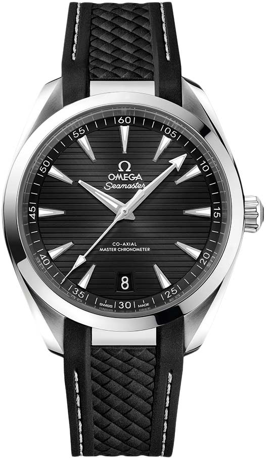 Seamaster Aqua Terra 150M Master Chronometer 41mm in Steel on Black Rubber Strap with Black Stick Dial
