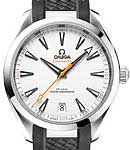 Seamaster Aqua Terra 150M Master Chronometer 41mm Automatic in Steel on Rubber Strap with Silver Stick Dial