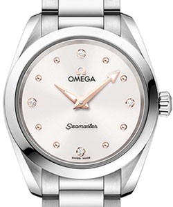 Seamaster Aqua Terra 150M Master Chronometer 28mm Automatic in Steel on Steel Bracelet with Silver Diamond Dial