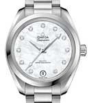 Seamaster Aqua Terra 150M Master Chronometer 34mm Automatic in Steel on Steel Bracelet with White MOP Diamond Dial