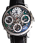 Legacy Machine Perpetual 44mm in Platinium on Black Crocodile Leather Strap with White Roman Dial