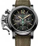 Chronofighter Vintage Aircraft in Steel and PVD On Green Canvas Strap with Black Dial- Limited Edition of 250 Pieces