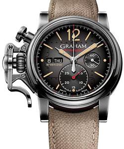Chronofighter Vintage Aircraft in Steel and PVD On Beige Canvas Strap with Black Dial- Limited Edition of 250 Pieces