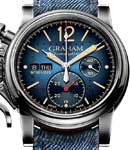 Chronofighter Vintage Aircraft 44mm in Steel and PVD On Blue Denim Canvas Strap with Blue Dial- Limited Edition of 250 Pieces