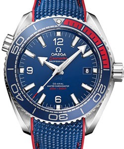 Seamaster Planet Ocean 43.5mm Automatic in Steel on Blue Rubber Strap with Blue Dial