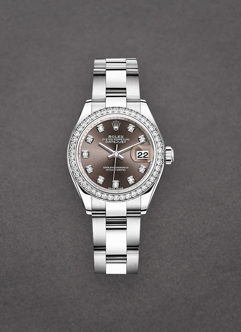 Rolex Unworn Datejust 28mm in Steel with White Gold Diamond Bezel