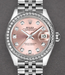 Datejust 28mm Automatic Steel and White Gold with Diamond Bezel OnSteel Jubilee Bracelet  with Pink Diamond Dial