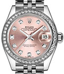 Datejust 28mm Automatic Steel and White Gold with Diamond Bezel OnSteel Jubilee Bracelet  with Pink Diamond Dial