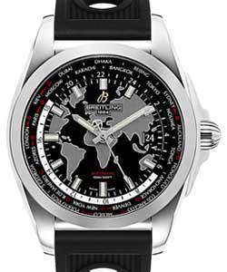 Galactic Unitime 44mm Automatic in Steel with Tungsten Carbide Bezel on Black Ocean Racer Rubber Strap with Black Dial