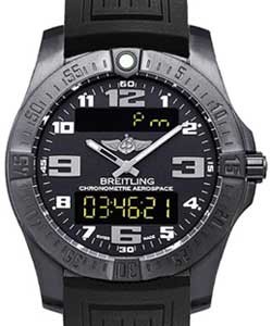 Professional Aerospace Evo 43mm in Black Titanium on Black Diver Pro III Rubber Strap with Volcano Black Dial