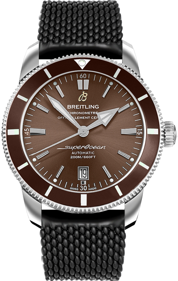 Superocean Heritage II 46mm in Steel on Black Rubber Strap with Bronze Dial