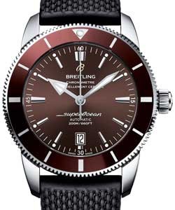 Superocean Heritage II 46mm in Steel with Bronze Ceramic Bezel on Black Rubber Strap with Bronze Dial