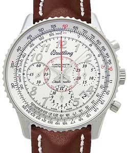Montbrillant 01 Chronograph Automatic 40mm in Steel On Brown Calfskin Leather Strap with Silver Dial