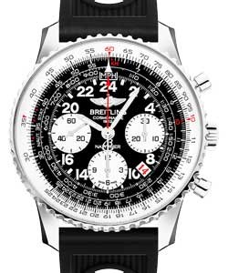 Navitimer Cosmonaute Chronograph 43mm in Steel - Limited Edition on Black Ocean Racer Rubber Strap with Black Dial