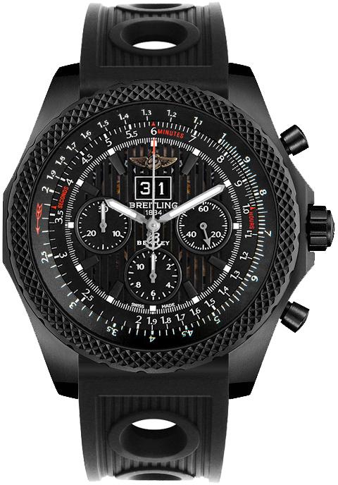 Bentley Collection 6.75 49mm Automatic in Black Steel on Black Ocean Racer Rubber Strap with Royal Ebony Dial - Limited Edition of 1000 Pieces