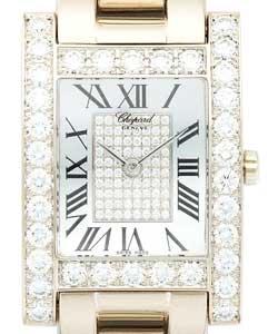H Watch Quartz in White Gold with Diamond Bezel on White Gold Bracelet with MOP Pave Diamond Dial