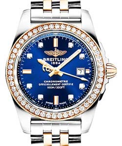 Galatic 29mm in Steel and Rose Gold with Diamond Bezel on 2-Tone Pilot Bracelet with Horizon Blue Diamond Dial