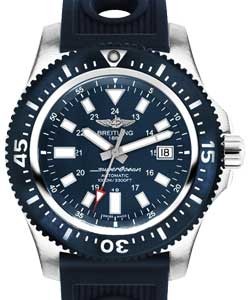 Superocean 44 in Steel with Blue Ceramic Bezel on Blue Ocean Racer Rubber Strap with Blue Dial