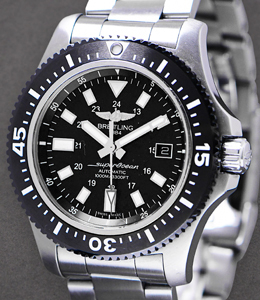 Superocean 44mm Automatic in Steel with Black Ceramic Bezel on Steel Bracelet with Black Dial