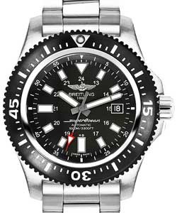 Superocean 44mm Automatic in Steel with Black Ceramic Bezel on Steel Bracelet with Black Dial