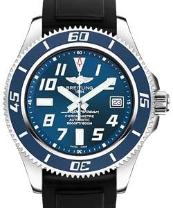 Superocean 42mm Automatic in Stainless Steel-Limited Edition on Black Rubber Strap with Blue Dial