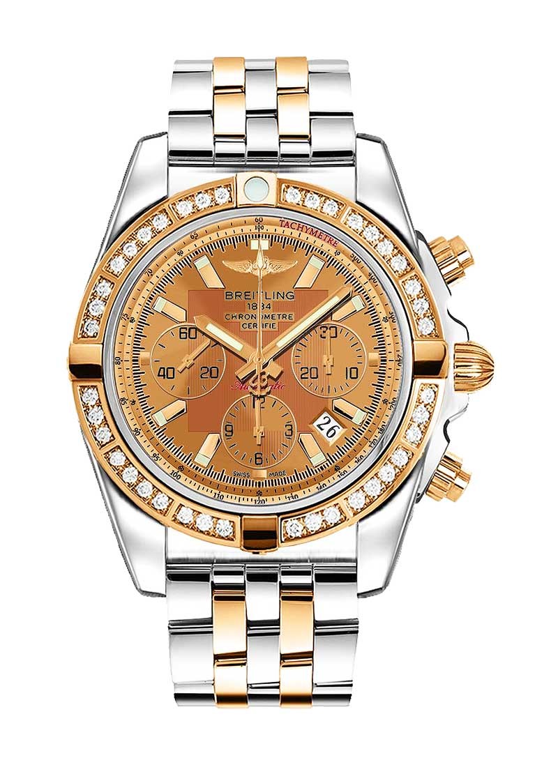 Breitling Chronomat 44mm in Polished Steel with Rose Gold Diamond Bezel