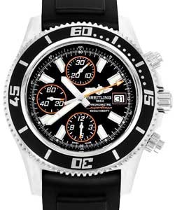 Superocean Abyss Chronograph II 44mm Automatic in Steel on Black Pro Diver III Rubber Strap with Black Abyss Orange Accents Dial