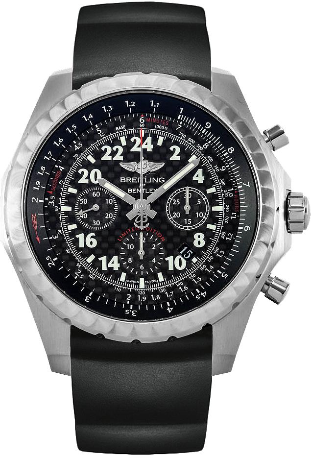 Bentley 24 Hour Chronograph 49mm Automatic in Steel on Black Rubber Strap with Black Dial-Limited Edition