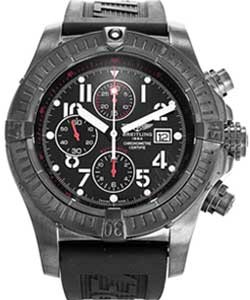 Avenger Chronograph 48mm in Black PVD Coated Steel on Black Rubber Strap with Black Dial