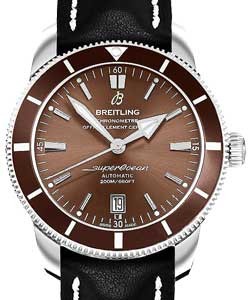 Superocean Heritage II 42mm Automatic in Steel with Bronze Bezel on Black Calfskin Leather Strap with Bronze Dial