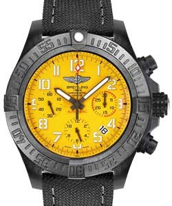Avenger Hurricane Chronograph 45mm in Black Polymer on Antracite Miltary Rubber Strap with Cobra Yellow Dial