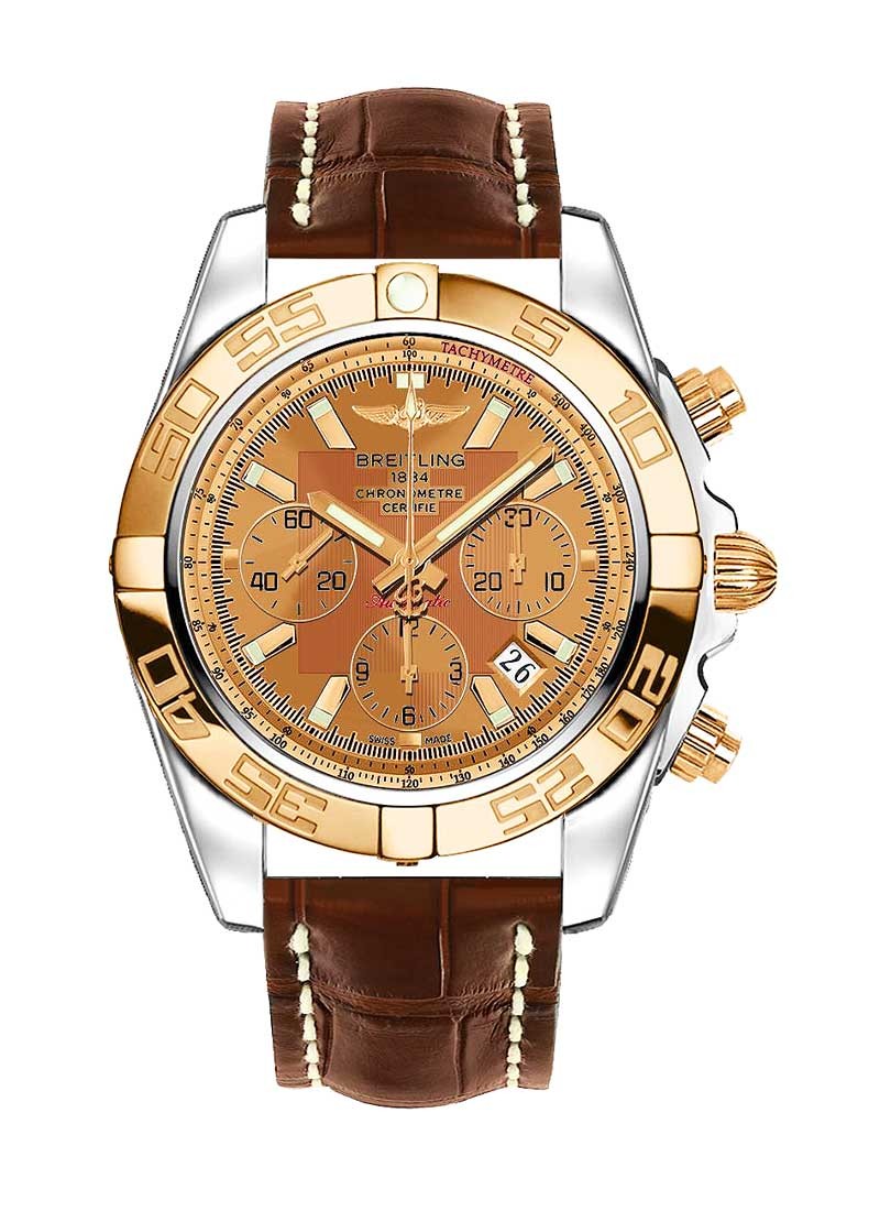 Breitling Chronomat 44mm Automatic in Polished Steel with Rose Gold Diamond Bezel