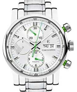 Pacific Chronograph 43mm in Steel on Steel Bracelet with Silver Dial