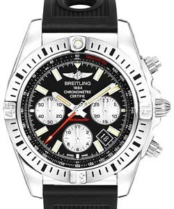 Chronomat Airborne 44mm Automatic in Steel on Black Ocean Racer Rubber Strap  with Black Dial