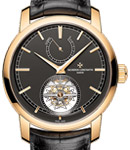 Patrimony Traditionnelle 14-Day Tourbillon in Rose Gold on Black Crocodile Leather Strap with Slate Grey Dial