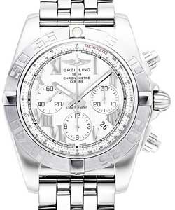 Chronomat Chronograph 43mm Automatic in Steel on Steel Braclet with Antartica White Dial