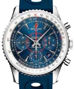 Montbrillant 01 Chronograph 40mm Automatic in Steel on Blue Ocean Racer II Rubber Strap with Blue Dial