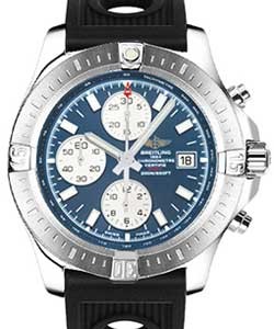 Colt Chronograph in Steel on Black Ocean Racer Rubber Strap with Blue Dial