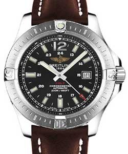 Colt 44mm Automatic in Steel On Brown Calfskin Leather Strap with Black Index Dial
