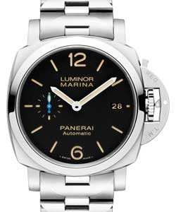 PAM 722 - Marina 1950 3 Days in Steel on Steel Bracelet with Black Dial