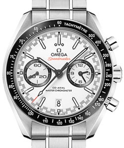 Speedmaster Racing Master Co-Axial in Steel with Black Tachymeter Bezel on Steel Bracelet with  White Dial